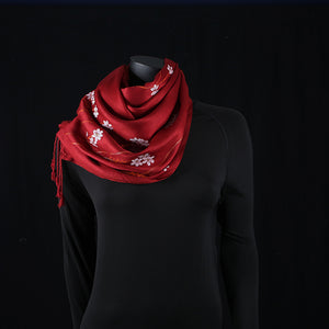 Hand painted Scarf - Red