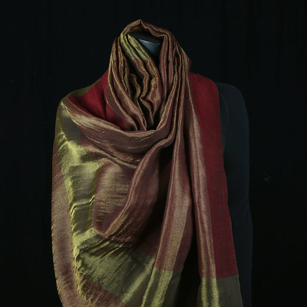 Curry Peepal Shawl Pashmina Wool India Handmade Women Scarf Shawl