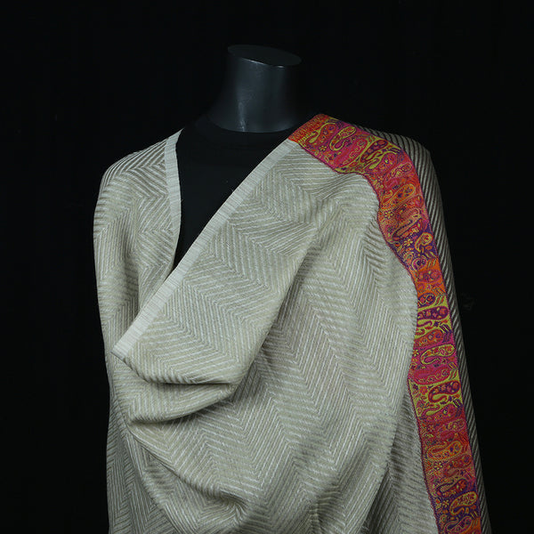 Curry Peepal Shawl Pashmina Wool India Handmade Women Scarf Shawl