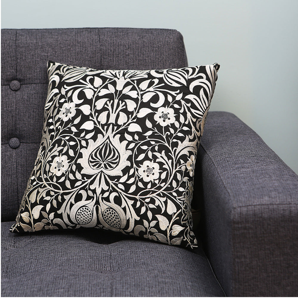Embroidered Silk finish  Decorative Throw Pillow & Cushion Cover Pair 16 x 16 inches BNW 2