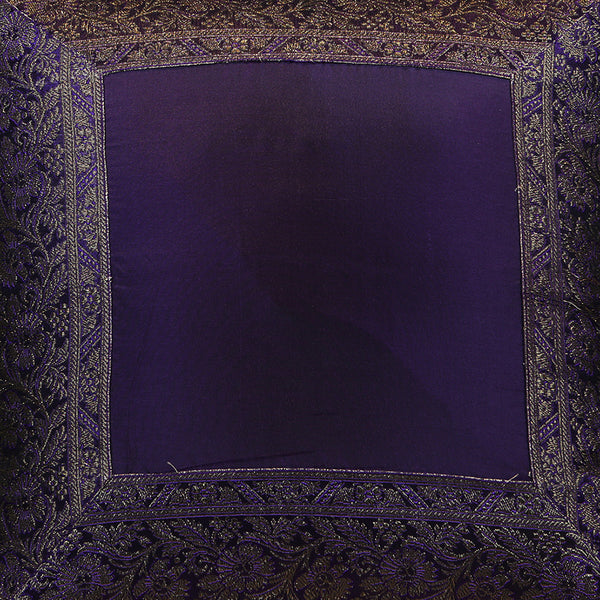 Handmade Decorative Throw Pillow Cushion & Cover Banarasi Purple