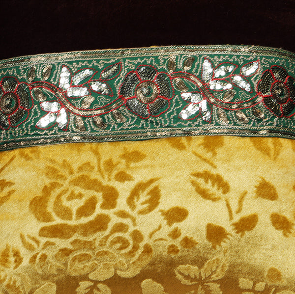 Handmade Decorative Throw Pillow Cushion & Cover Mustard Green