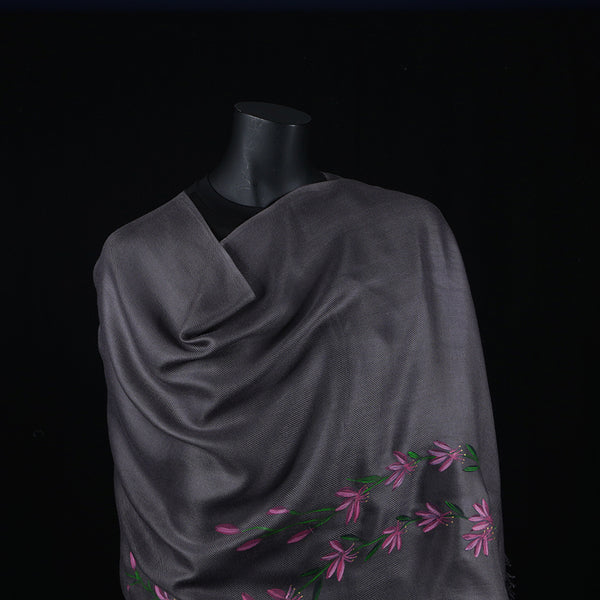 Hand painted Scarf - Grey Pink