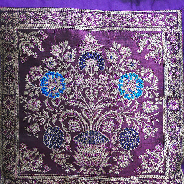 Handmade Pure Silk Cushion Cover 12 x 12 inches