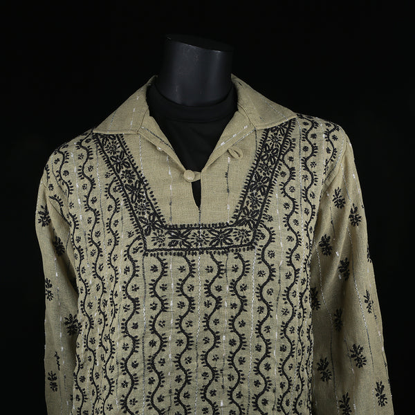 Hand embroidered Kurti Top - Chikan Embroidery - Hazelwood