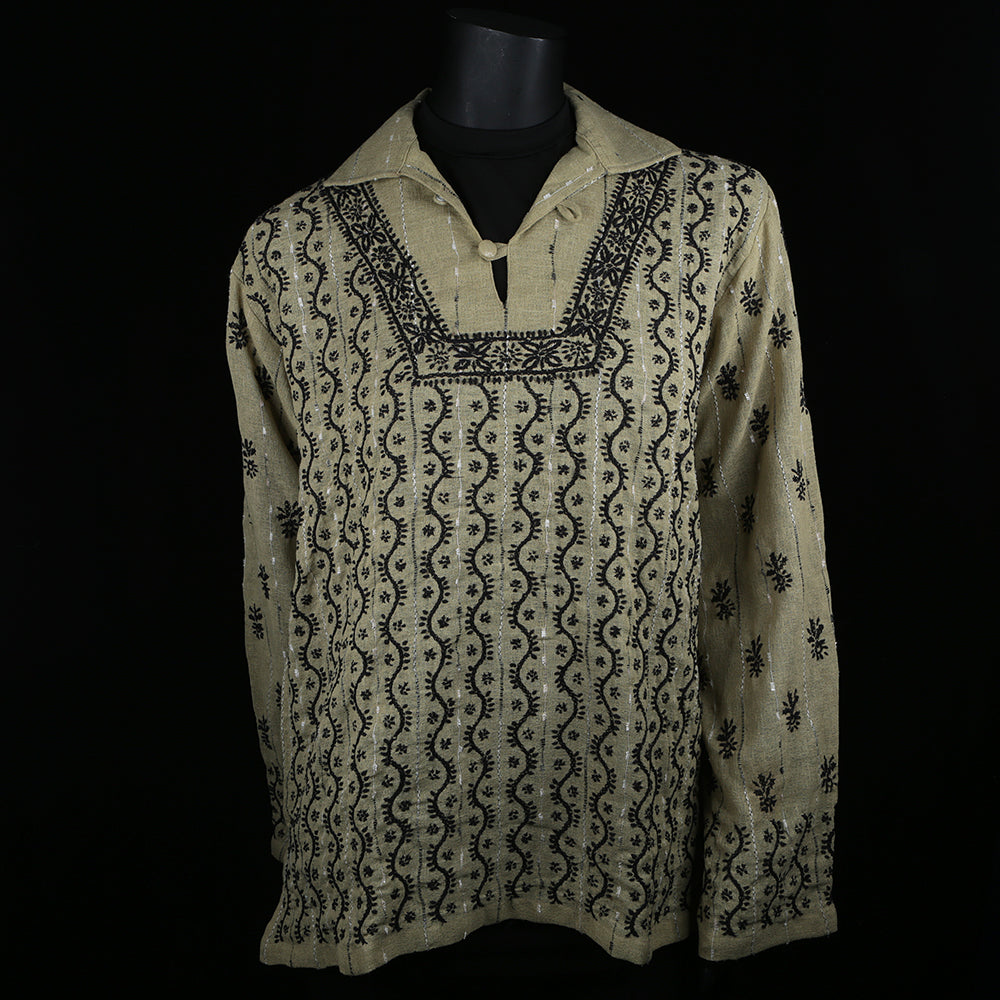 Hand embroidered Kurti Top - Chikan Embroidery - Hazelwood