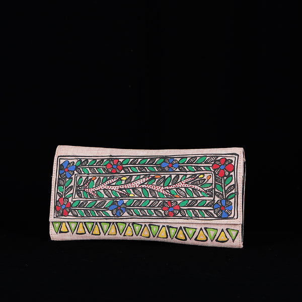 Handpainted Madhubani Ladies Clutch / Purse - Tree of Life