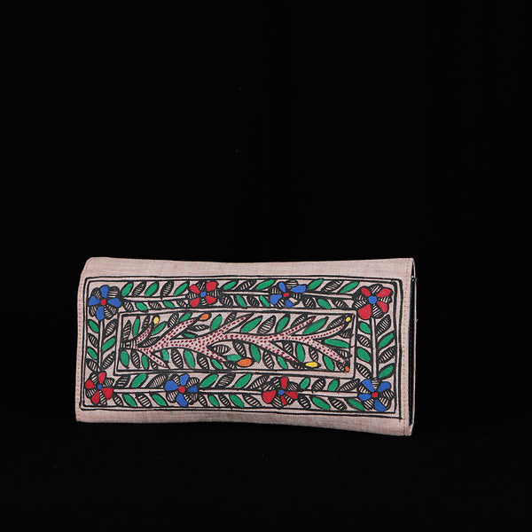 Handpainted Madhubani Ladies Clutch / Purse - Tree of Life