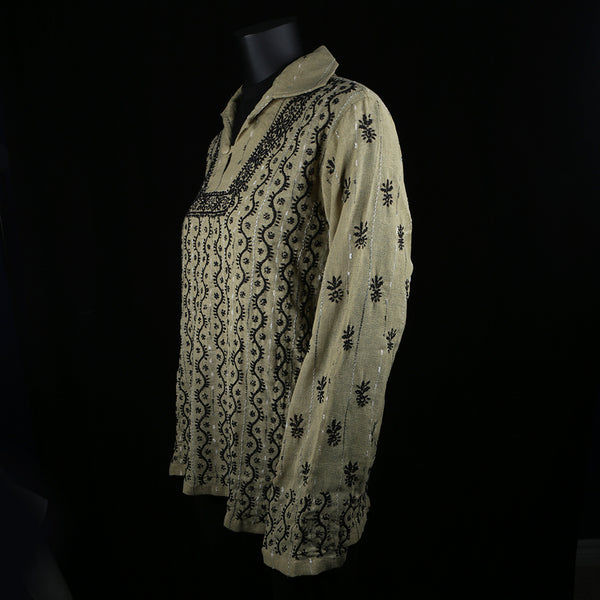 Hand embroidered Kurti Top - Chikan Embroidery - Hazelwood