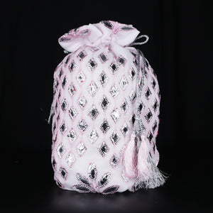 Handmade Women's Potli Handbag / Purse - Pale Pink