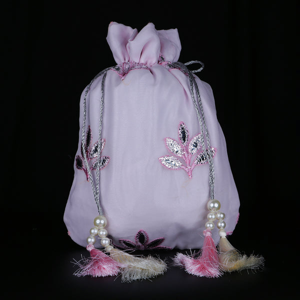 Handmade Women's Potli Handbag / Purse - Pale Pink