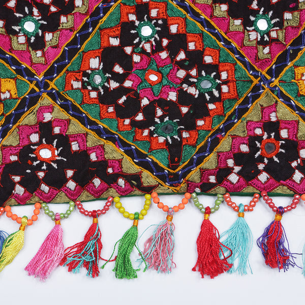 Handmade Embroidered Ladies Sling Bag - Rainbow Mirror