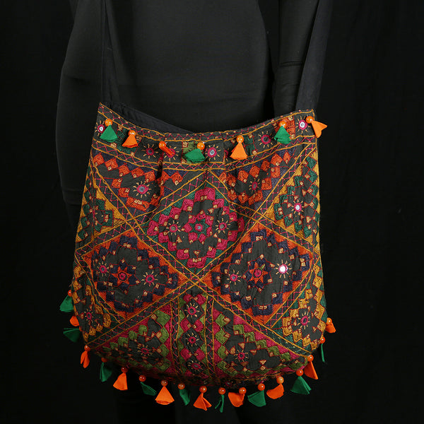 Handmade Embroidered Ladies Sling Bag - Mirror