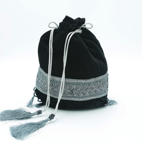 Handmade Potli Bag Black Velvet