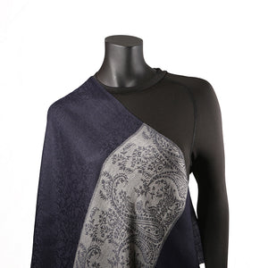 Handmade Pashmina Ladies Shawl / Scarf - Navy Blue Paisely