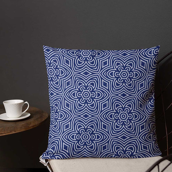 Art Premium  Decorative Throw Pillow & Cushion - Blue Motif