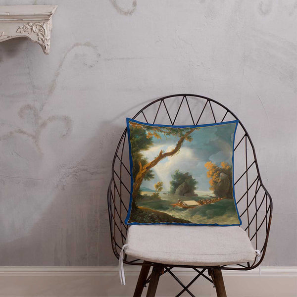 Vintage Art Print  Decorative Throw Pillow / Cushion including insert, 18x18  & 22x22 inches By the Ganges