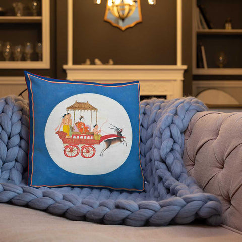 Antique Art Decorative Throw Pillow & Cushion Moon God Rug