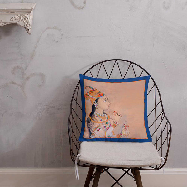 Antique Art Print Decorative Throw Pillow & Cushion The Queen chair