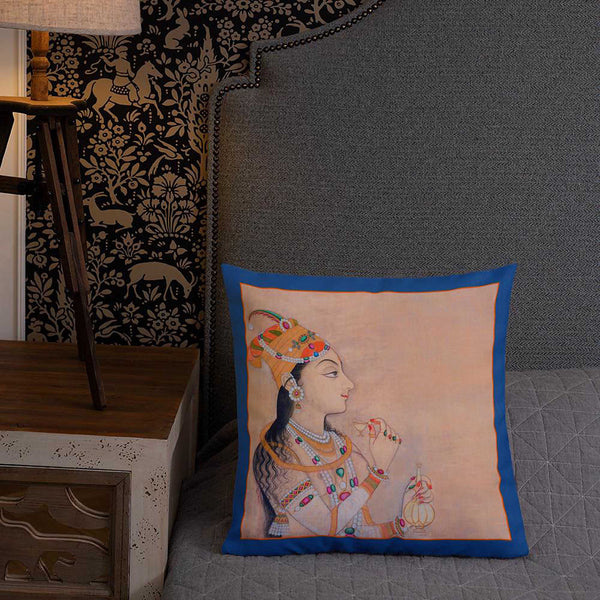 Antique Art Print Decorative Throw Pillow & Cushion The Queen bed
