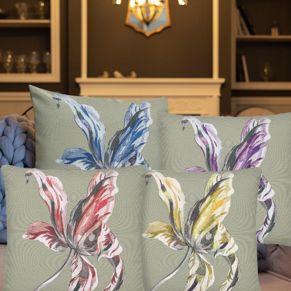 Art Print Decorative Throw Pillow Cushion Oriental Lily Set