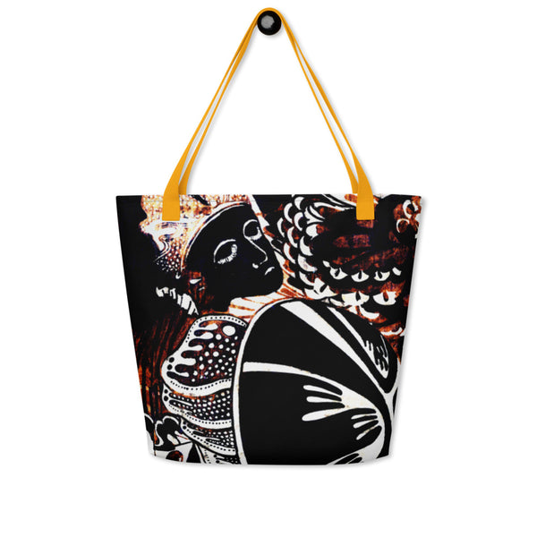 Beach Bag - Vintage Art Black