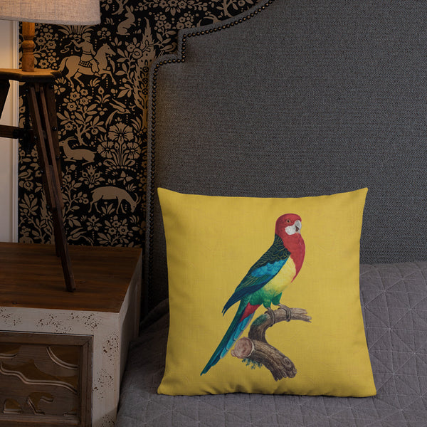 Antique Art Print Decorative Throw Pillow & Cushion Eastern Rosella bed