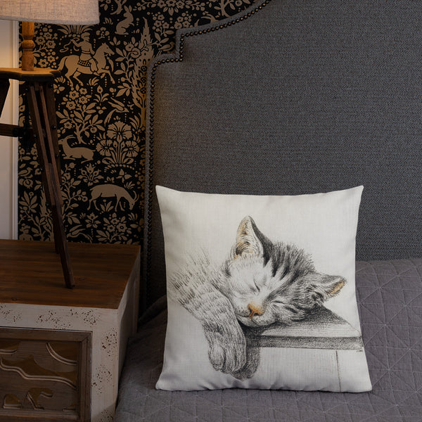 Vintage Art Print  Decorative Throw Pillow / Cushion including insert, 18x18  & 22x22 inches Cats 1