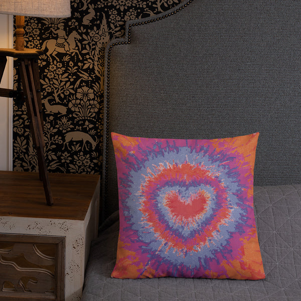 Limited Edition Tie & Dye Print Throw Pillow / Cushion, 18 x 18 in and 22 x 22 in Holi 4