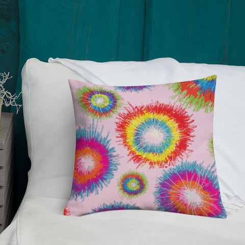 Limited Edition Tie & Dye Print Throw Pillow / Cushion, 18 x 18 in and 22 x 22 in Holi 2