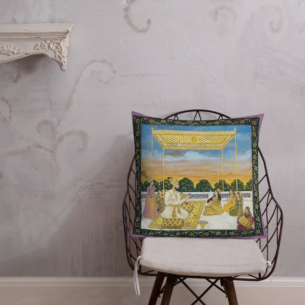 Antique Art Print Decorative Throw Pillow & Cushion Court Singers chair