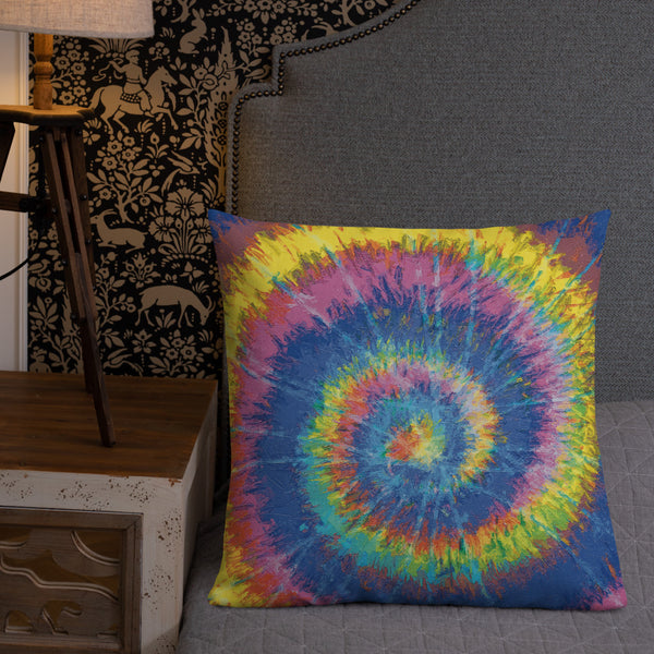 Limited Edition Tie & Dye Print Throw Pillow / Cushion, 18 x 18 in and 22 x 22 in Holi 3