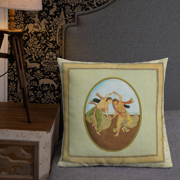 Antique Art Print Decorative Throw Pillow & Cushion Dancing Pair bed