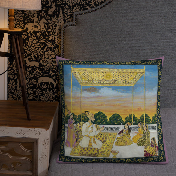 Antique Art Print Decorative Throw Pillow & Cushion Court Singers Bed