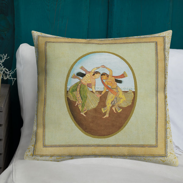 Antique Art Print Decorative Throw Pillow & Cushion Dancing Pair couch