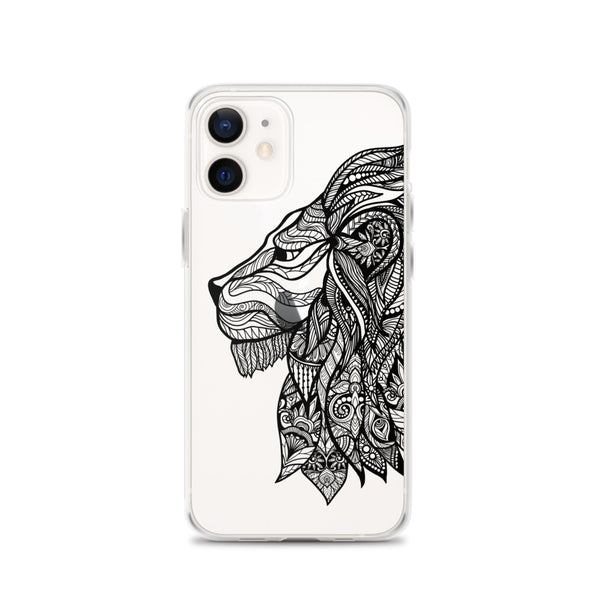 iPhone Case Mandala Lion White Background