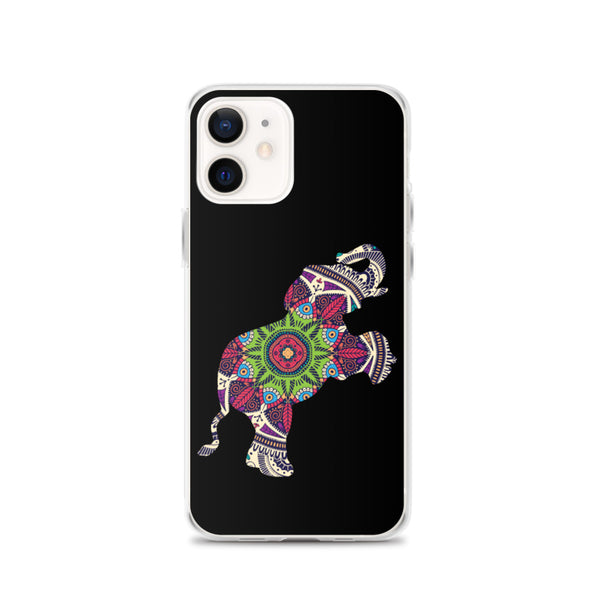 iPhone Case Mandala Elephant Black