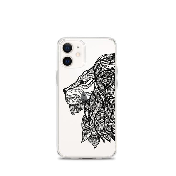 iPhone Case Mandala Lion White Background