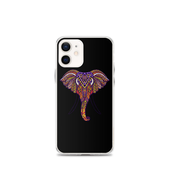 iPhone Case Mandala Elephant Black