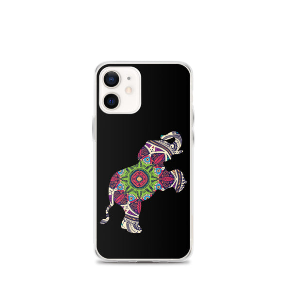 iPhone Case Mandala Elephant Black