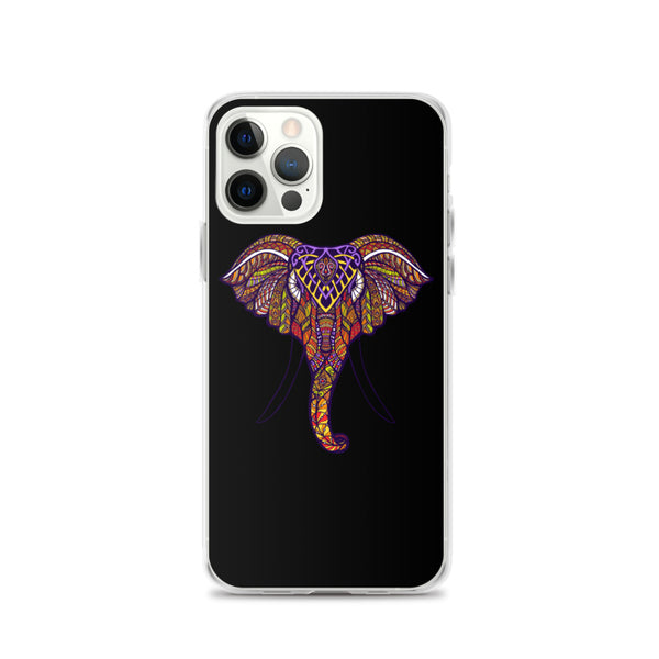 iPhone Case Mandala Elephant Black