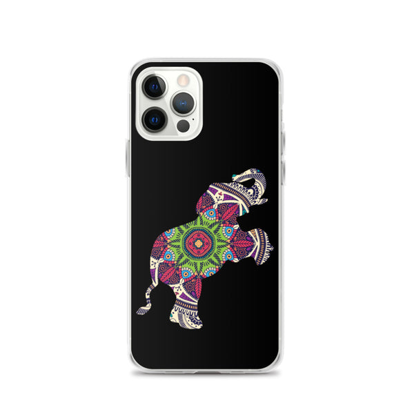 iPhone Case Mandala Elephant Black