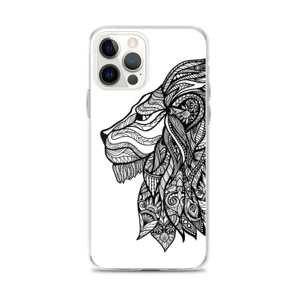 iPhone Case Mandala Lion White Background