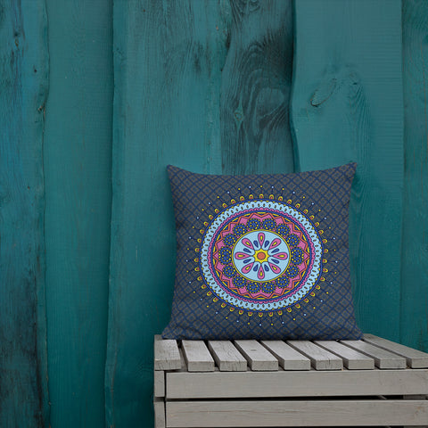 Art Premium  Decorative Throw Pillow & Cushion - Blue Mandala