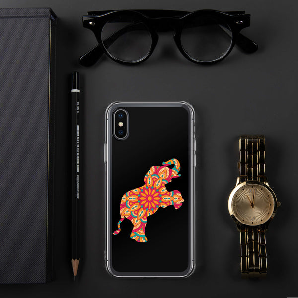 iPhone Case Mandala Elephant Black