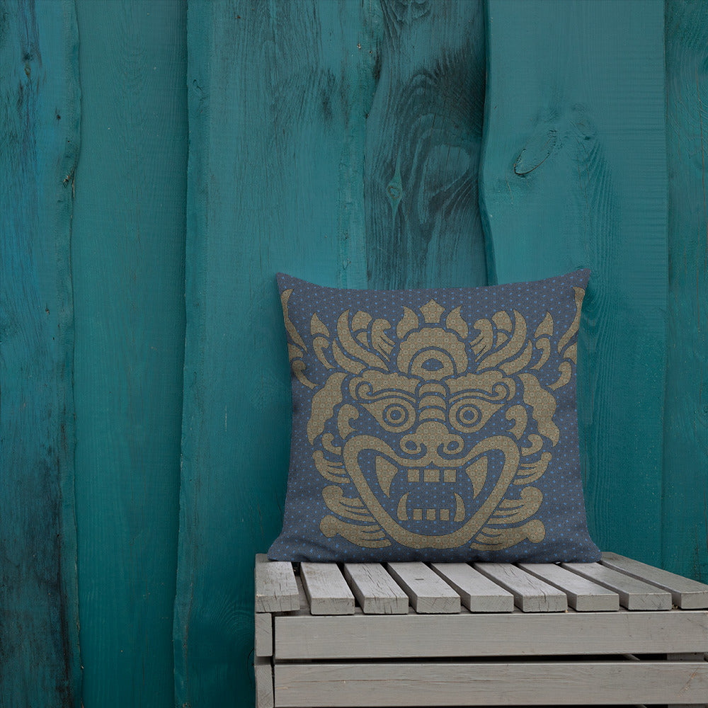 Art Premium  Decorative Throw Pillow & Cushion - Barong Blue