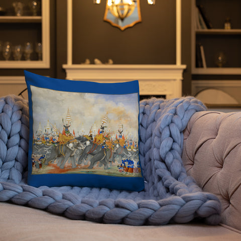 Antique Art Decorative Throw Pillow & Cushion Painting Battle Royale rug