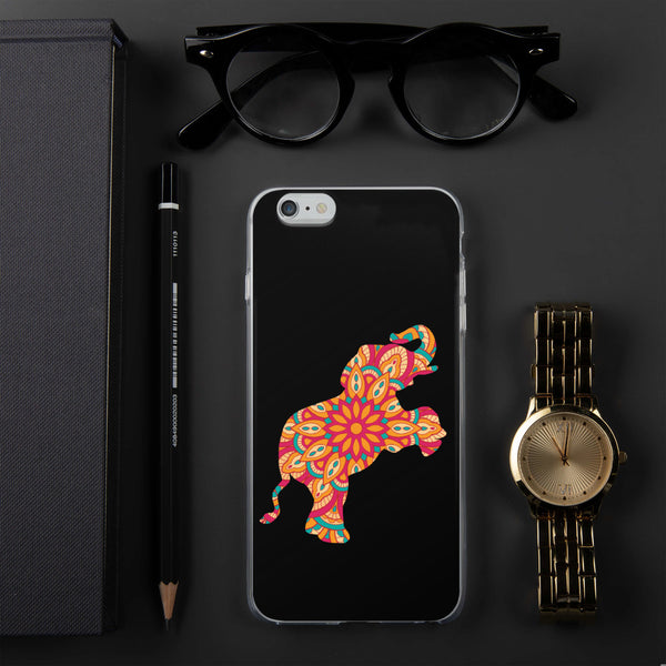 iPhone Case Mandala Elephant Black