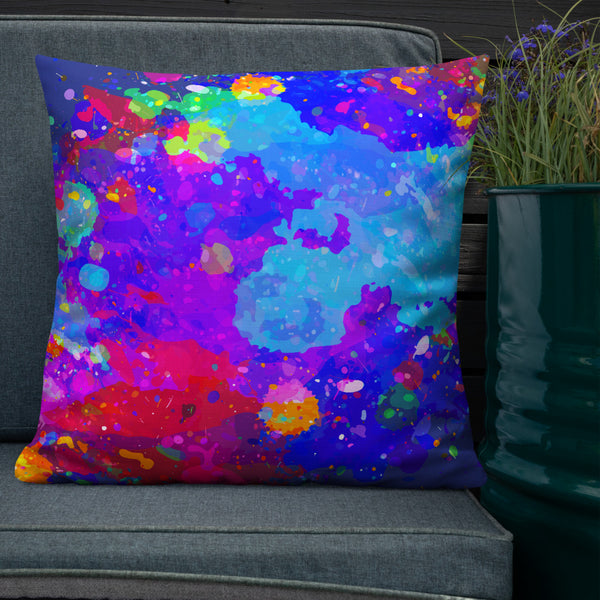 Antique Art Print Decorative Throw Pillow & Cushion - Holi Splash