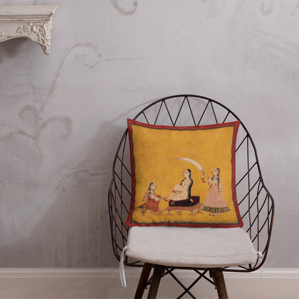 Vintage Art Print  Decorative Throw Pillow / Cushion including insert, 18x18  & 22x22 inches Getting Ready